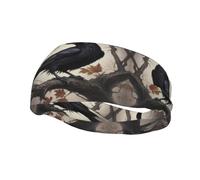 Basketball Elastic Headband, Gothic Raven Unisex Sports Headband, Sports Running Cycling Yoga Fitness Sweat-Absorbent Band,