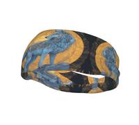 Basketball Elastic Headband, Holographic Wolf Unisex Sports Headband, Sports Running Cycling Yoga Fitness Sweat-Absorbent Band,