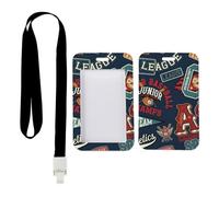 Basketball Emblems Badge Holder with Black Lanyard, Lanyard Card Holder, Vertical Cards Protector for Doctor, Vertical Name Badges Protector for Student, Delivery Driver Accessories Nurse Accessories