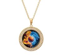 Basketball Fire And Ice Dragon Diamond Necklace Pendant Necklaces Jewelry