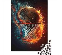 Basketball Fire Explosion 1000 Pc Thickened Paper Jigsaw Puzzle Adults Relaxation Hobby Engaging Brain Teaser 38x26cm/1000pcs