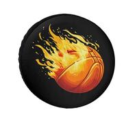 Basketball Fire Spare Tire Cover Waterproof Oxford Cloth Adjustable Foldable Wheel Protector