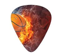 Basketball Flames And Waterdrops,12 Pcs Guitar Pick,3 Different Thickness Plectrums for Acoustic Guitar Bass Ukulele (0.46mm 0.96mm 0.71mm)