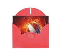 Basketball Flames and Waterdrops Holiday Cards | Double Sided Glitter Cardstock | Christmas, Birthday, Valentine's Day, Wedding & Party Invitations | Envelopes Included