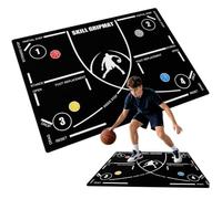Basketball foot pedal training mat, non-slip training mat, sports | Step exercise mat large format, low-noise basketball grip training system mat, for dribbling training at home