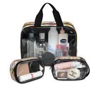 Basketball Football Tennis Volleyball Ball Travel Makeup Bag for Women Men, Sports Ball Translucent Cosmetic Bags 3 Pcs Large Shower Wash Pouch Toiletry Cosmetic Toiletries Organizer