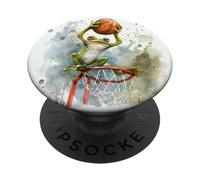 Basketball Frog Toad Basketball Lover Watercolor Artwork PopSockets Adhesive PopGrip