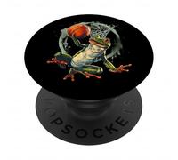 Basketball Frog Toad Slam Dunk Artwork Basketball Hoop PopSockets Adhesive PopGrip