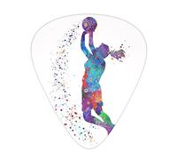 Basketball Girl Pattern 12 Pack Guitar Picks Guitar Plectrums for Electric Acoustic Bass Guitar(Spec 0.46 0.71 0.96mm)