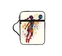Basketball Girl Pattern Bible Cover for Women - Stylish Large Bible Case for Men, Multi-Functional Carrying Book Cover Church Bag with Handle and Zipper Pocket - Bible Bag Christian Gifts