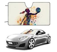 Basketball Girl Pattern Car Windshield Sun Shade Keep Car Interior Cool 51"x28" Folding Front Window Sun Shade, Heat Shield for SUV, Truck, Blocks UV