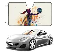 Basketball Girl Pattern Car Windshield Sun Shade Keep Car Interior Cool 55"x30" Folding Front Window Sun Shade, Heat Shield for SUV, Truck, Blocks UV