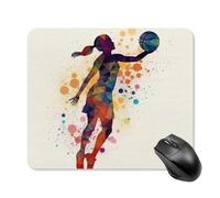 Basketball Girl Pattern Square Mouse Pad Portable Computer Mousepad with Non-Slip Rubber Base 25 * 30cm Ultra-Thin Gaming Mouse Mat for Computer Laptop Office Desk Accessories