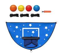 Basketball Goal for Trampoline - Universal Pole Mount Portable Accessory 4.2kg Springless Hoop for High Bounce Activity Weather Resistant Mesh Net Kit p