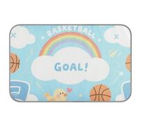 Basketball Goal Rainbow Blue Pattern Summer blanket for dogs Self Cooling 38" x 23" pet mat for pets sleeping cama refrescante para perros M