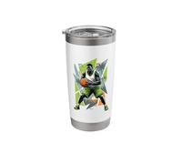 Basketball Green Light for Summer TIP Off at Beach Comic Stainless Steel Insulated Tumbler