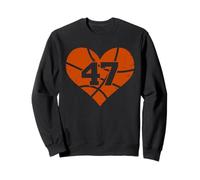Basketball Heart Number 47 Jersey Sports Fan 47th Birthday Sweatshirt