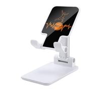 Basketball Heartbeats Adjustable Phone Stand Cute Foldable Desk Holder for Phones Tablets Hands Free