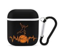 Basketball Heartbeats Compatible with Airpod 1/2 Case PC Scratch-Resistant Drop-Proof Protective Cover with Keychain White-style-11