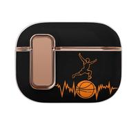 Basketball Heartbeats Compatible with Airpod Pro 1/2 Case PC Scratch-Resistant Drop-Proof Protective Cover with Secure Buckle