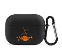 Basketball Heartbeats Compatible with Airpod Pro Case TPU Scratch-Resistant Drop-Proof Protective Cover with Keychain