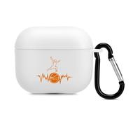 Basketball Heartbeats Compatible with Airpods 3 Case TPU Scratch-Resistant Drop-Proof Protective Cover with Keychain
