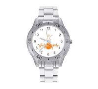 Basketball Heartbeats Men's Wrist Watches Stainless Steel Strap Business Quartz Watch for Daily Wear