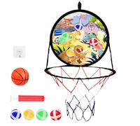 Basketball Hoop 2 in 1 - Indoor Outdoor Basketball Hoop and Dart Board Combo | Kids Sports Toy Game Set for Boys Girls Birthday Party Favors 14.37x25.2 inches