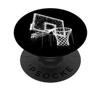 Basketball Hoop 3D - Vintage Hoop Slam Dunk Basketballer PopSockets Adhesive PopGrip