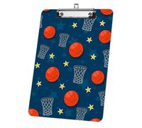 Basketball Hoop A4 Board, Acrylic Decorative Legal Size Clip Board 9"× 12. 5" with Low Profile Metal Clip, Acrylic Clipboards for School Offoce Lady Men Women Nurses