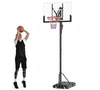 Basketball Hoop, Adjustable Height 2.35-3.1M Adjustable Basketball Stand with Stand Wheels Basket Ball Net for Kids Teenagers Youth Adults