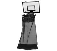 Basketball Hoop Clothes Hamper with Wooden Backboard Black