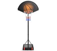Basketball Hoop for Kids 3-7 FT Adjustable Height, Portable Basketball Goal System with Fan-Shaped PE Backboard 32 Inch, Wheeled Water/Sand Filled Base, Indoor Outdoor for Backyard Driveway