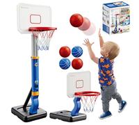 Basketball Hoop for Kids, Toddler Basketball Hoop with Stand and 4 Basketballs,Indoor Outdoor Backyard Sport Game Gifts Toys for 3 4 5 6 7 8,Outdoor Indoor Game Birthday Gift for Toddler (Blue)
