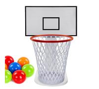 Basketball Hoop Garbage Bin Stand - Wood Dustbin Storage Rack | Wastebasket Storage Organizer For Home, School & Office | Wooden Garbage Bin Holder With Fun Basketball Design