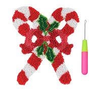 Basketball Hoop Latch Hook Rug Making Kits, Christmas Candy Canes Cushion Embroidery Kits for Adults Kids, Yarn Needlework Set for Home Decor