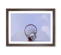 Basketball Hoop Modern Framed Wall Art Print, Ready to Hang Picture for Living Room Bedroom Home Office Décor, Walnut A4 (34 x 25 cm)