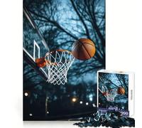 Basketball Hoop Night Shot 1000 Pieces Puzzles for Adults Logic Practice Slow Leisure Clean Edges Meaningful Gift (50x75cm)