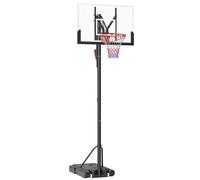Basketball Hoop Outdoor, Adjustable Height 2.35-3.1M Basketball Nets with 43 Shatterproof Backboard Basketball Rim for Kids Teenagers Youth Adults