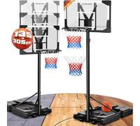 Basketball hoop outdoor height-adjustable 135 -305 cm stable weatherproof with stand 60 kg base castors