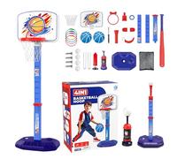 Basketball Hoop Set - 4 in 1 Pool Basketball Hoop Set Tee Ball Stand - Portable Ball Game Outdoor Sport for Indoor, Chidlren Room Baseball Ball Toy Indoor Outdoor Sport Basketball