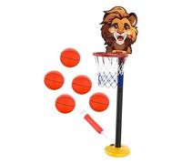 Basketball Hoop Set for Kids Portable Basketball Net for Boys Gifts Practice Brown 26x22x130cm