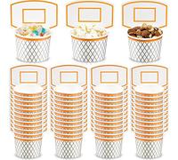 Basketball Hoop Snack Cups Basketball Party Decorations Paper Basketball Party Supplies Basketball Kids' Party Cups for Basketball Themed Party Favors (100 Pieces)