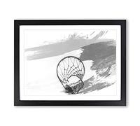 Basketball Hoop V1 Modern Framed Wall Art Print, Ready to Hang Picture for Living Room Bedroom Home Office Décor, Black A4 (34 x 25 cm)