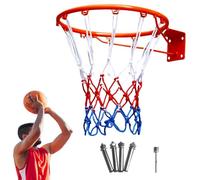Basketball Hoop with Stand, Adjustable Height, Steel Circle and Nylon Net, Standard Surface Mounted, Ideal for Training and Dunks, for Indoor and Outdoor Use, Size 18 Inches