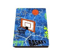 Basketball Hoops A5 Notebook, Pu Leather Notebooks, Lined Paper A5 Ring Binder Notebook 180Pages/90Sheets, Exercise Books Lined for Home, Exercise Book for Men, College Supplies Journal Diary