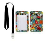 Basketball Hoops ID Card Holder with Black Lanyard, Lanyards with Card Holder, Vertical ID Cards Protector for School, Vertical Name Badges Protector for Teacher, Nurse Essentials Nurse Accessories