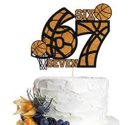 Basketball I Was 6 Now I'm 7 Cake Topper, Goodbye 6th Hello 7th Birthday Decorations, Sport Themed 7th Birthday Party for Boys and Girls Decorations Supplies
