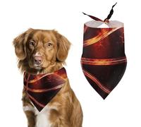 Basketball in Fire Dog Bandana Triangle Dog Scarf Washable Polyester Dog Bibs Cute Pet Bandana for Medium Large Dogs Puppy and Cats