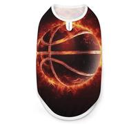 Basketball in Fire Dog Shirt Quick Dry Breathable Pet T-Shirt Soft Stretchy Sleeveless Vest Dog Apparel M